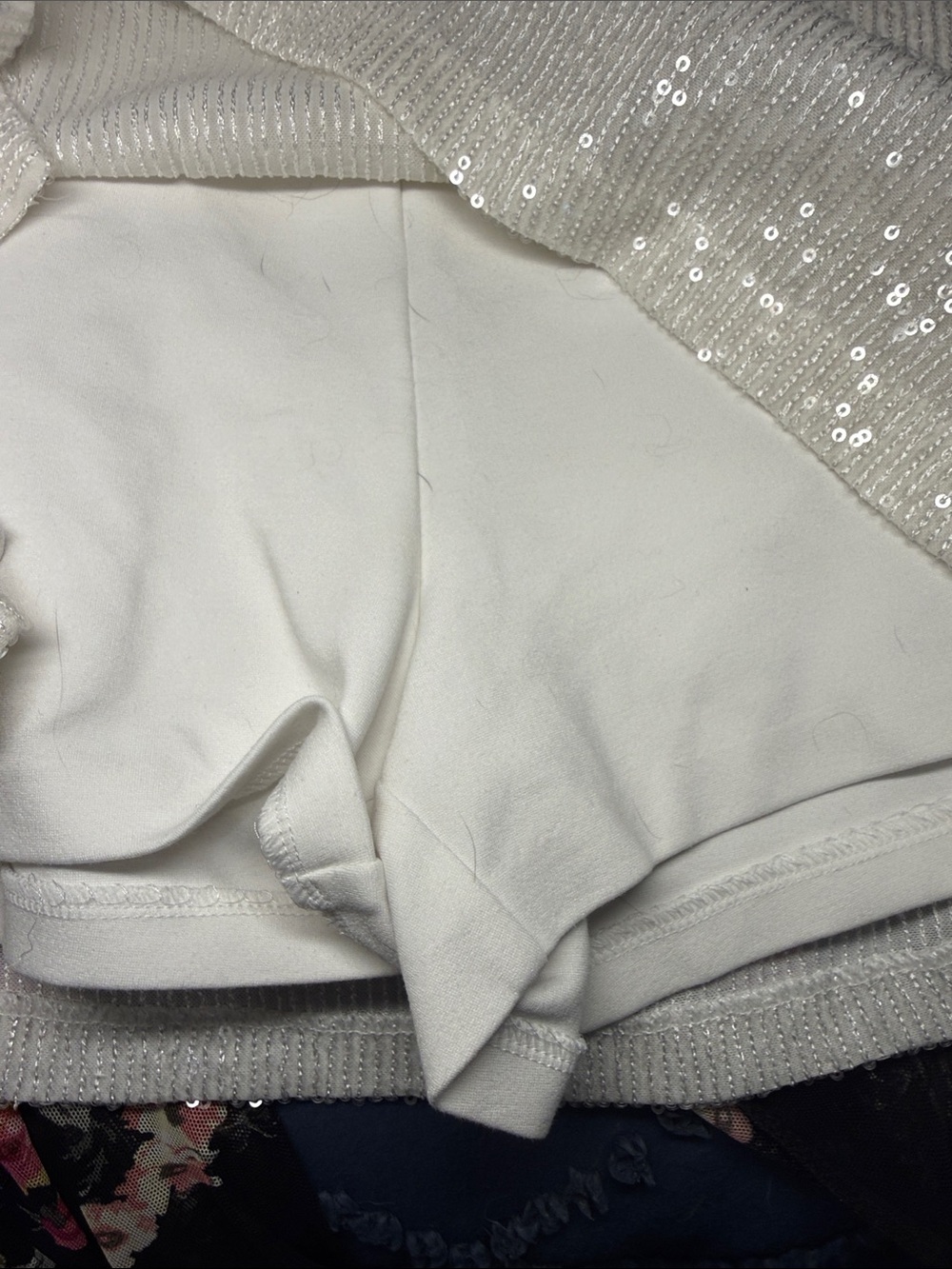 Express White Sequin Skort - Picture 2 of 4